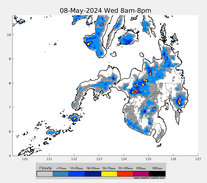Mindanao rain weather map forecast