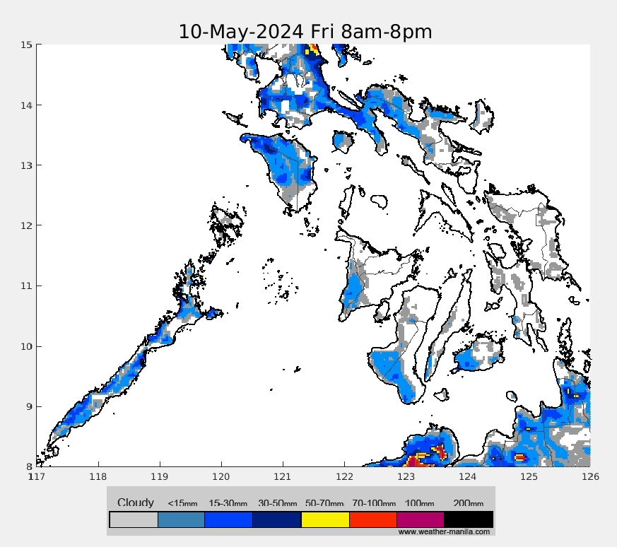 Visayas rain weather map forecast